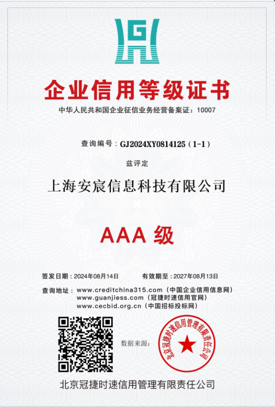 企业信用等级证书 AAA级